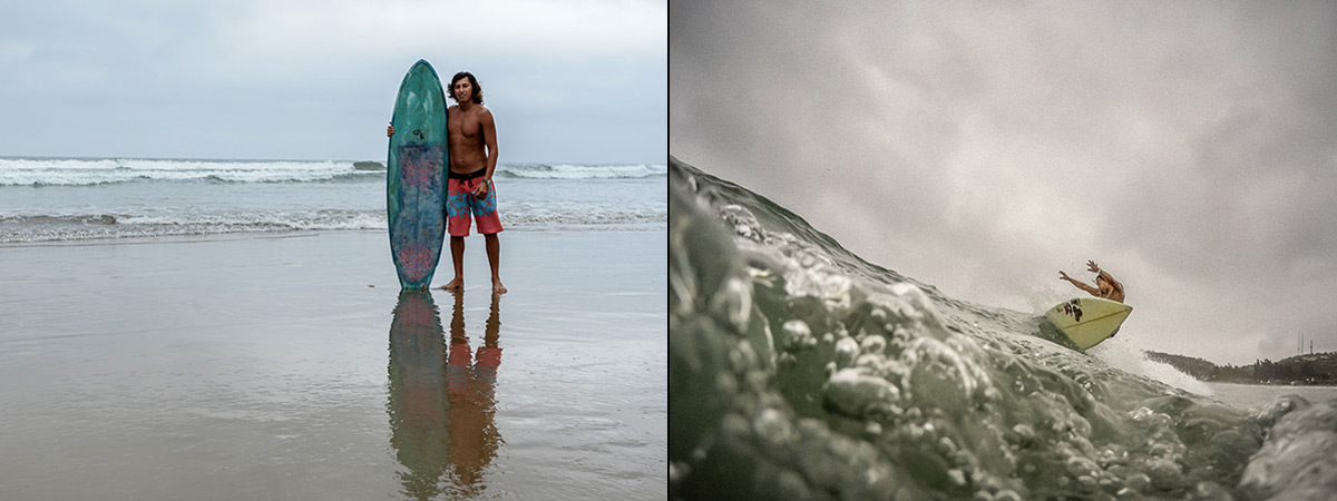 Learning to surf on the Ecuador Coast